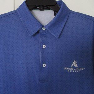 Angel Fire Golf C.C. & Ski Resort Mens S/S Blue Supima Cotton Polo Shirt - Large